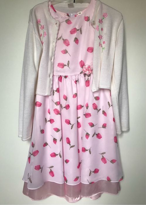 Sukienka komunijna ze sweterkiem