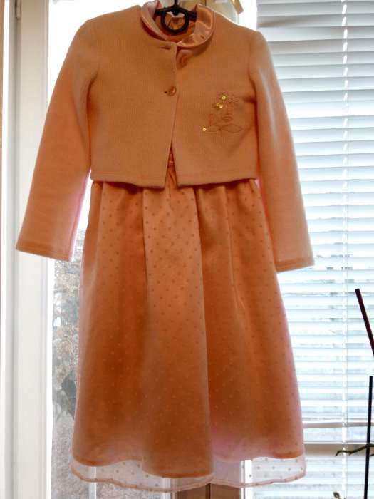 Комплект, костюм платье + жакет на девочку 4, 5, 6 лет