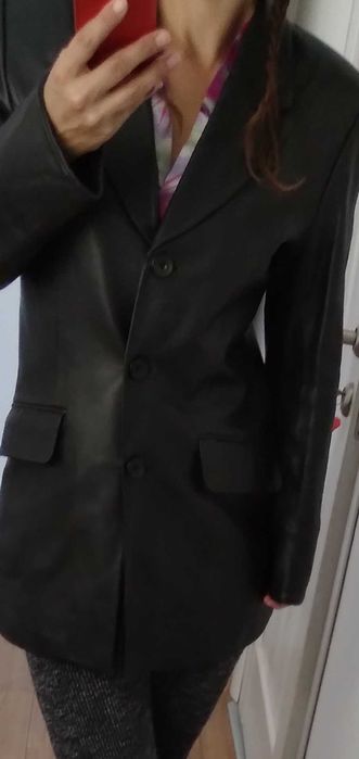 Пиджак кожанный  женский