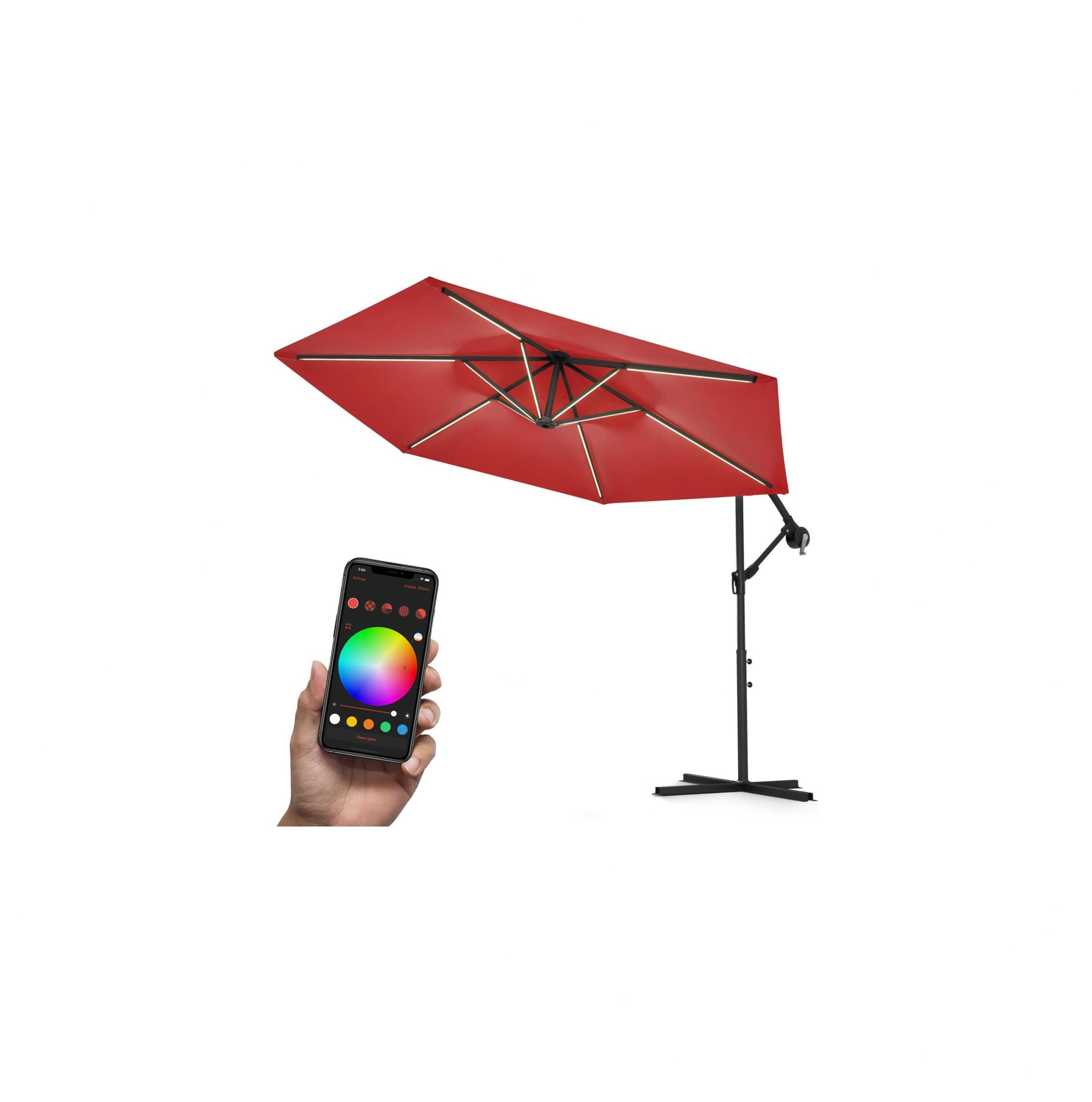 swing & harmonie luksusowy parasol ø350 led z oświetleniem rgb