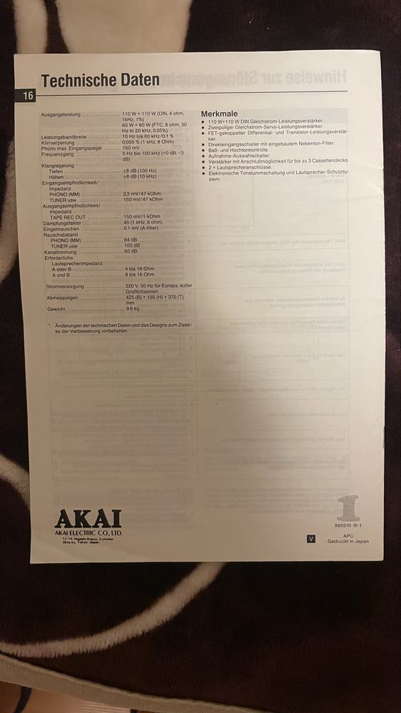 Oryginalna Instrukcja obslugi  AKAI AM-35