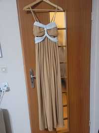 Długa suknia beżowa