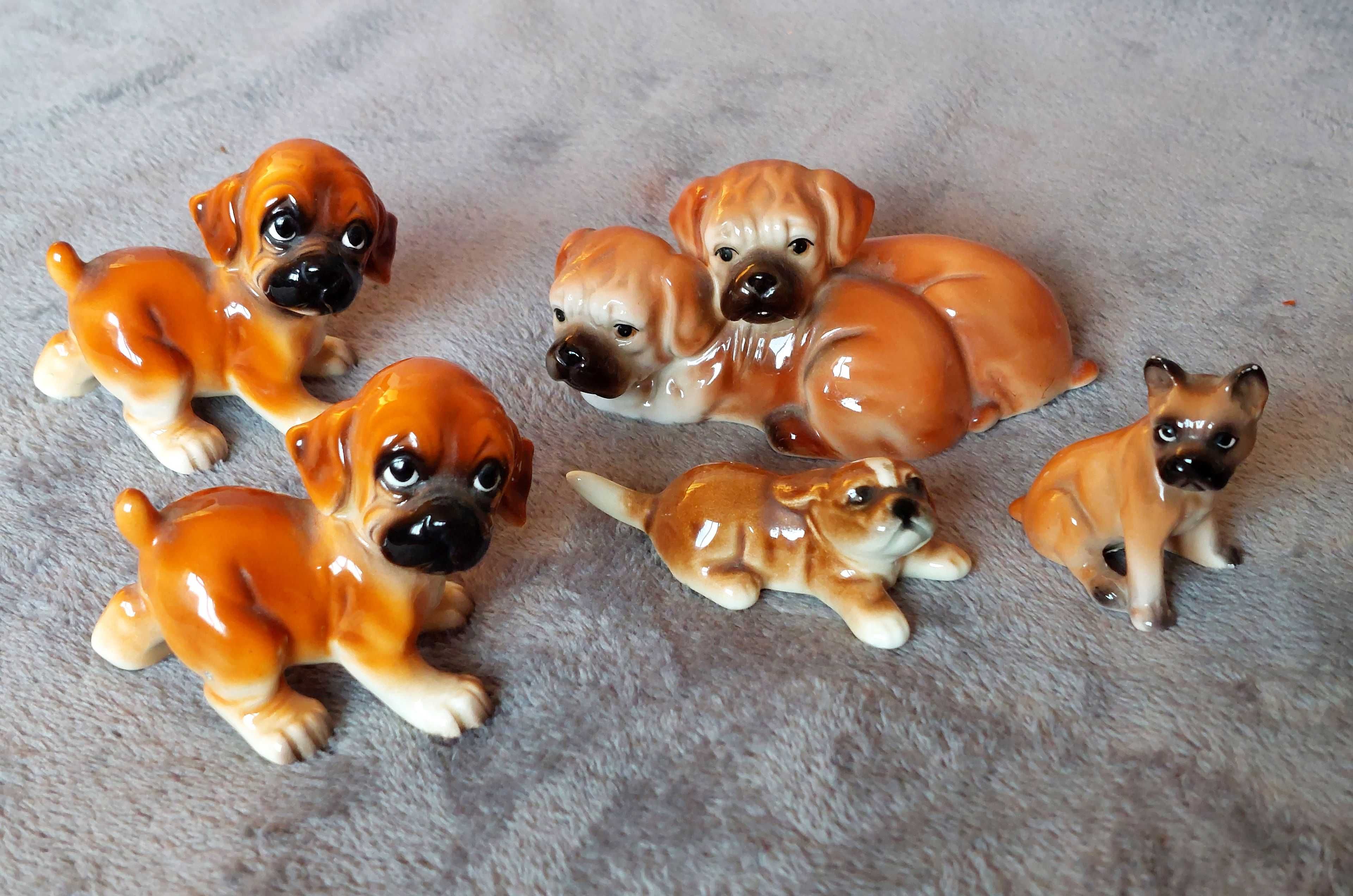 Figurka porcelana pies psiaki szczeniaki kolekcje hobby