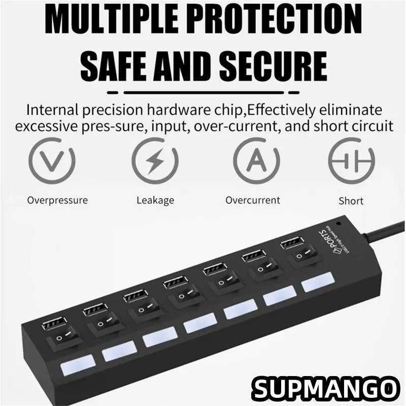 hub usb 7 port z włącznikami