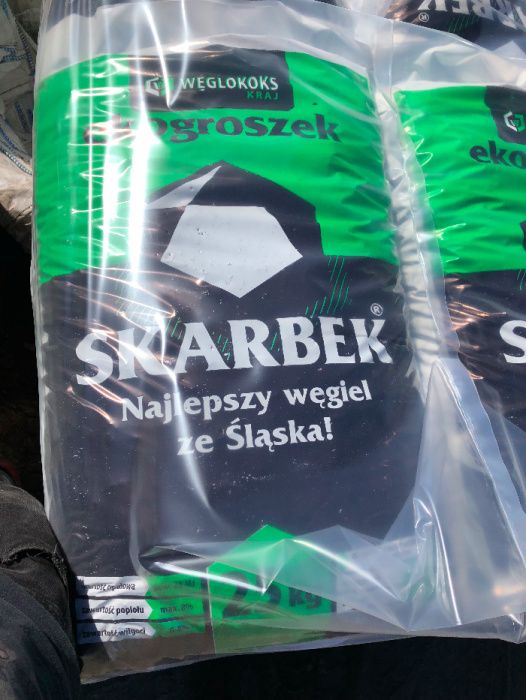 węgiel Ekogroszek Skarbek Bobrek 28 MJ 25 kg oryginalne worki