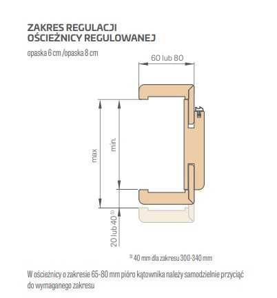 Ościeżnica Przylgowa Erkado Reg 100-120mm Lewa Orzech Premium OD RĘKI
