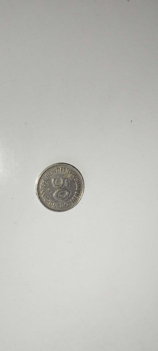 Moneta 50 fenigów zachodnioniemieckich 1977 r.