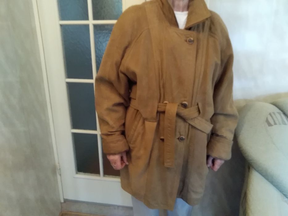 Куртка кожаная светло рыжая. Производство Турция.