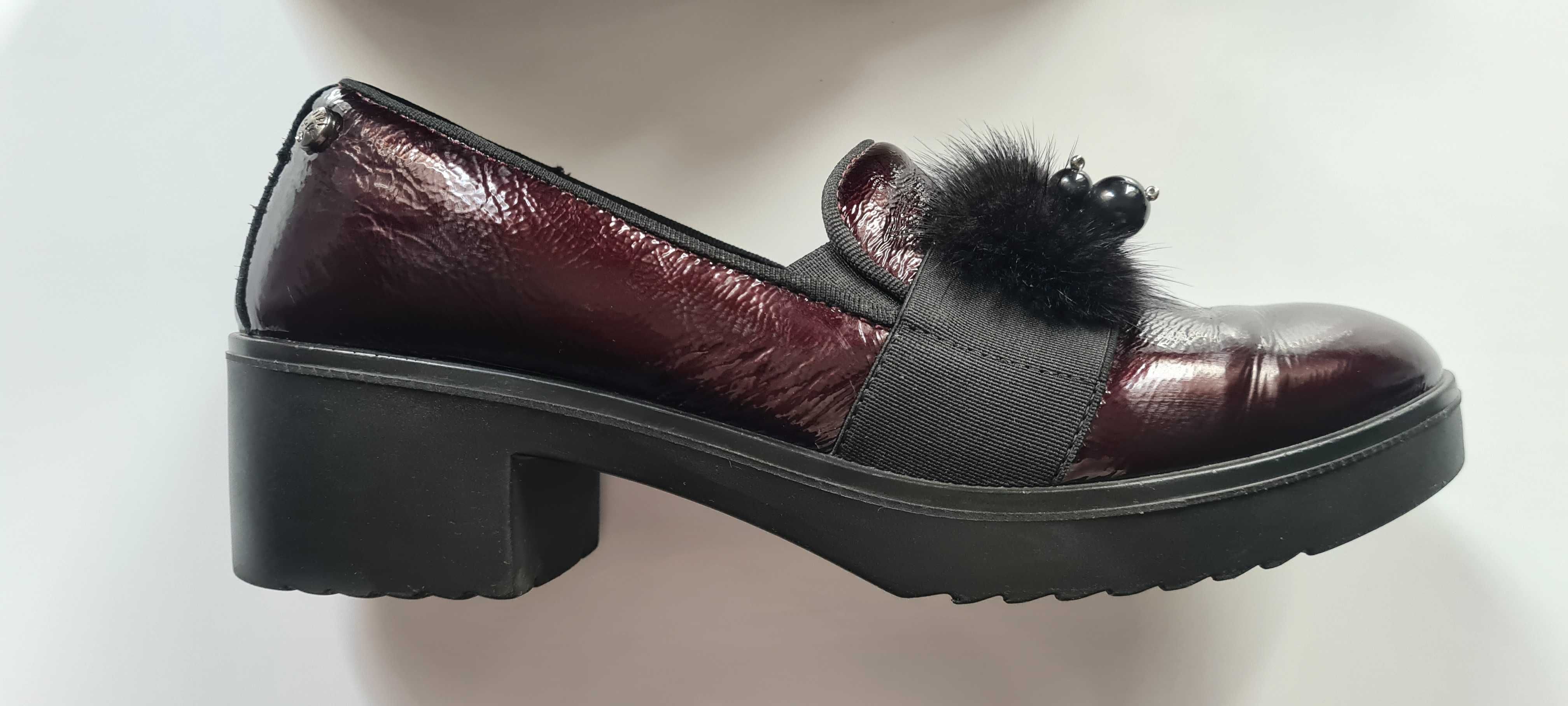 ENVAL SOFT Dekoltowe Buty Burgundowe Damskie r.40