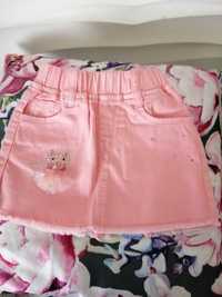 Spódnica spódniczka dla dziewczynki jeansowa różowa r 86-92