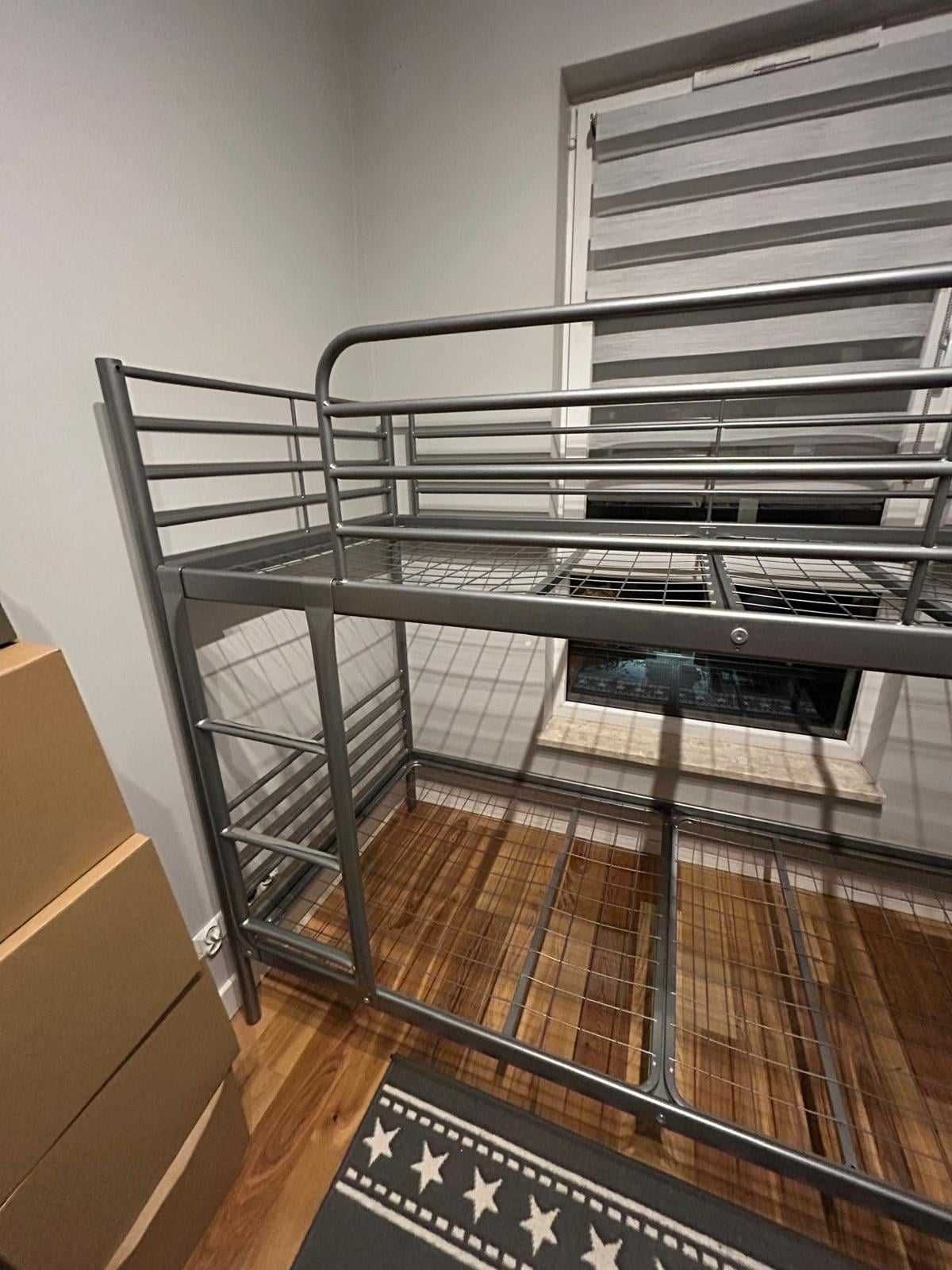 Łóżko piętrowe SVÄRTA IKEA - srebrny 90 x 200 cm + DOSTAWA