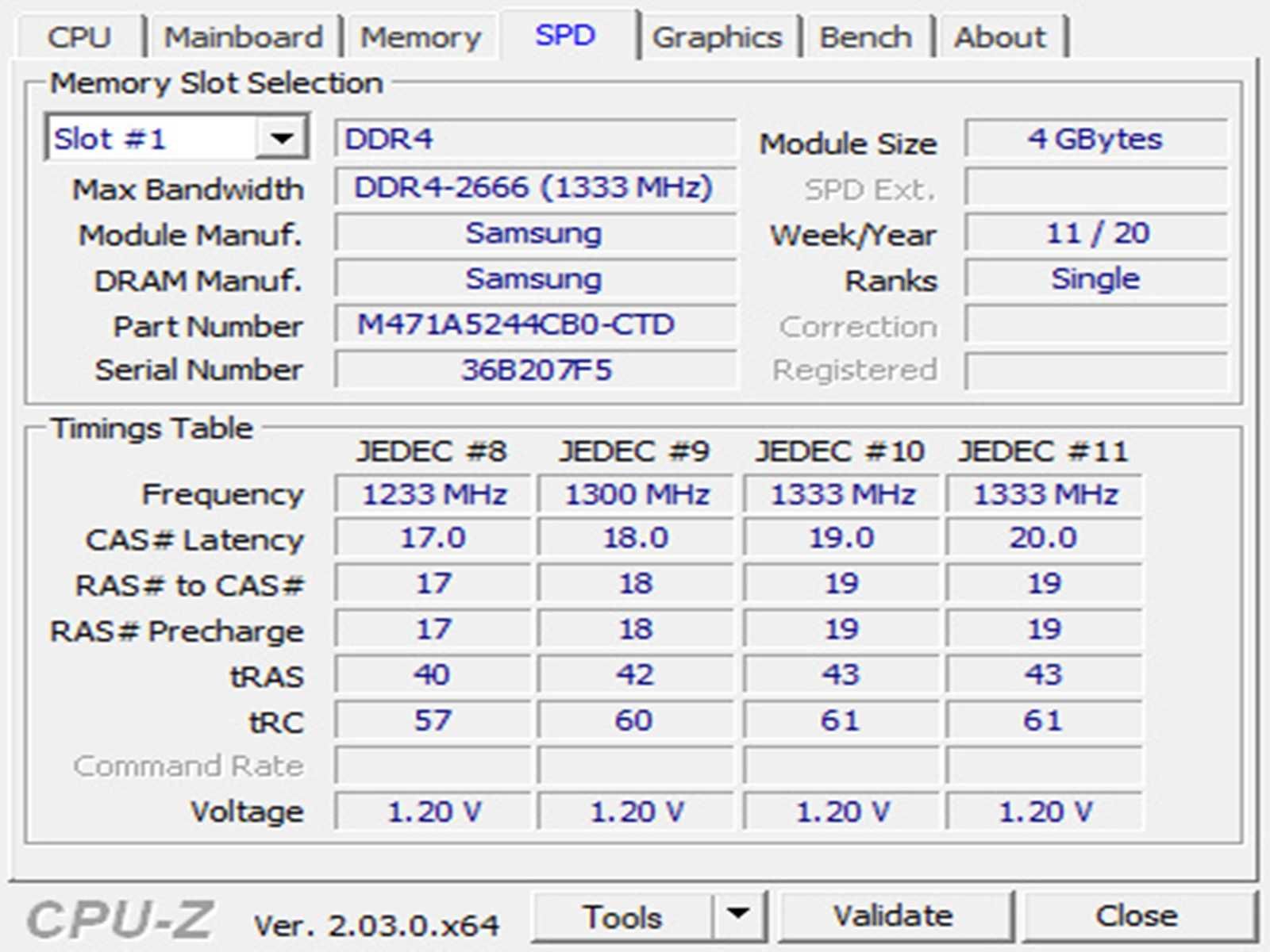 DDR4 4GB Samsung 2666v - 1Rx16
