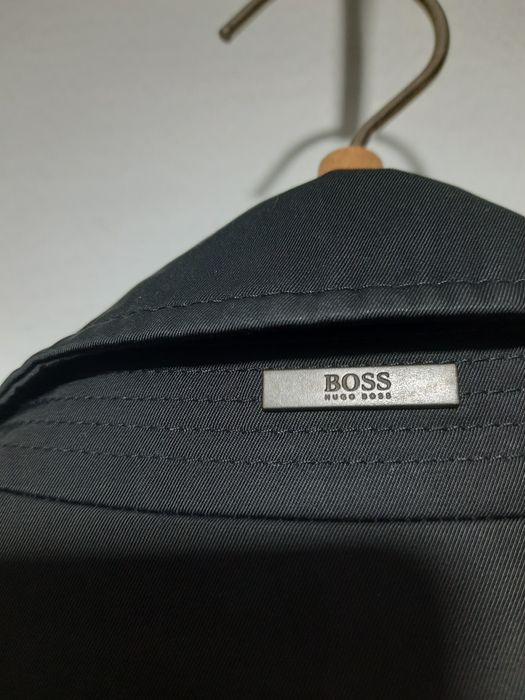 Плащ тренч пальто чорний класичний Boss Hugo Boss з утеплювачем  46/ М