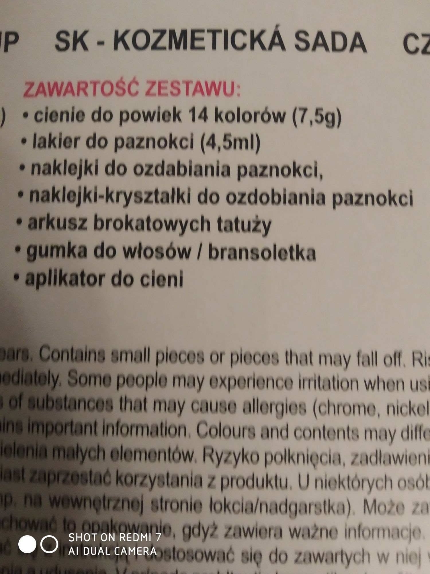 Zestaw Make up dla dziewczynki.
