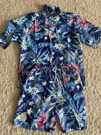 Летний набор шорты и рубашка в Гавайском стиле