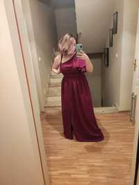 Długa sukienka na jedno ramię Loola XL po przeróbkach krawieckich