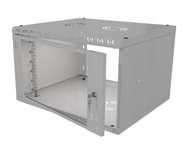Szafa Serwerowa Wisząca RACK 19" 6U 450mm Szklane Drzwi Szara Stalflex