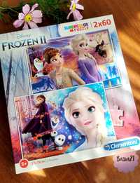 Clementoni, Puzzle SuperColor 2 x 60 Disney - Frozen II.