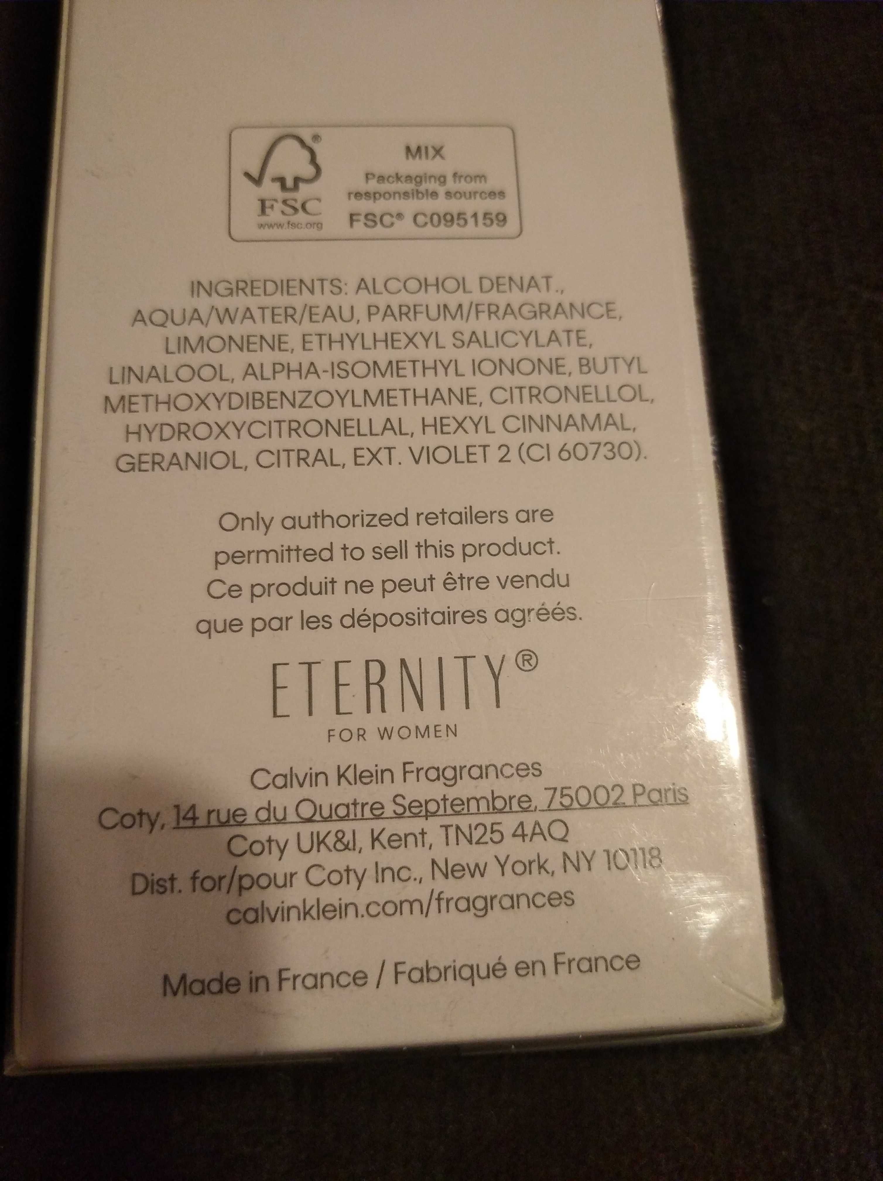 Perfumy Eternity for Womens Reflections, 100ml. Calvin Kleina.