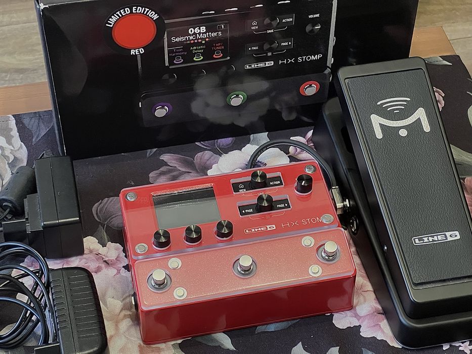 Line6 HX Stomp limited edition red + Mission SP1-L6H + KnK Shields
