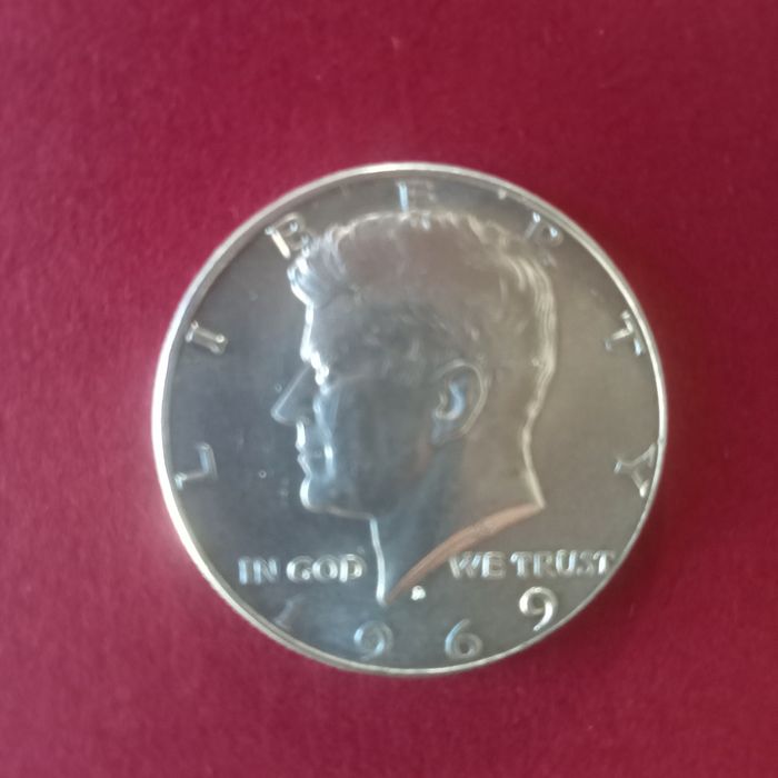 moeda em prata half dollar 1969
