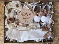 Zestaw prezentowy dla noworodka gift box chrzest narodziny baby shower