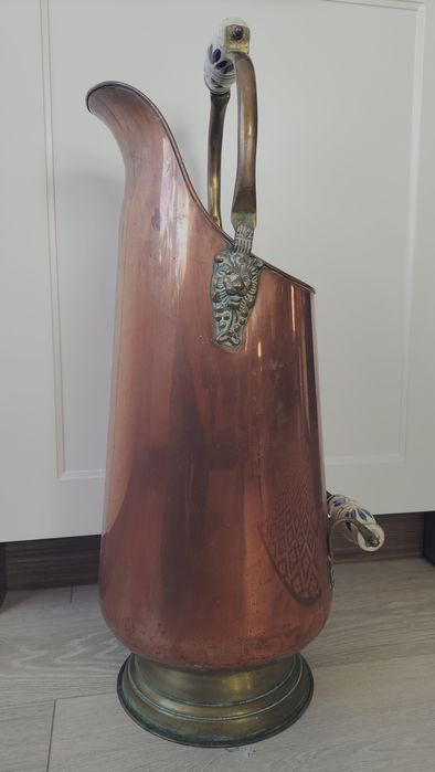 Vintage Delft parasolnik węglarka dzban wazon mosiężny miedziany