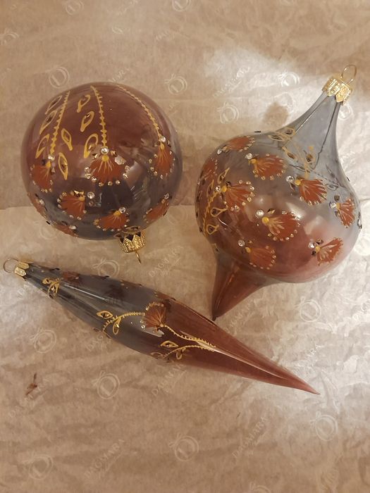 Szklane ręcznie malowane bombki