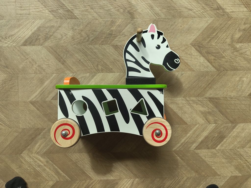 Drewniany jeździk zebra