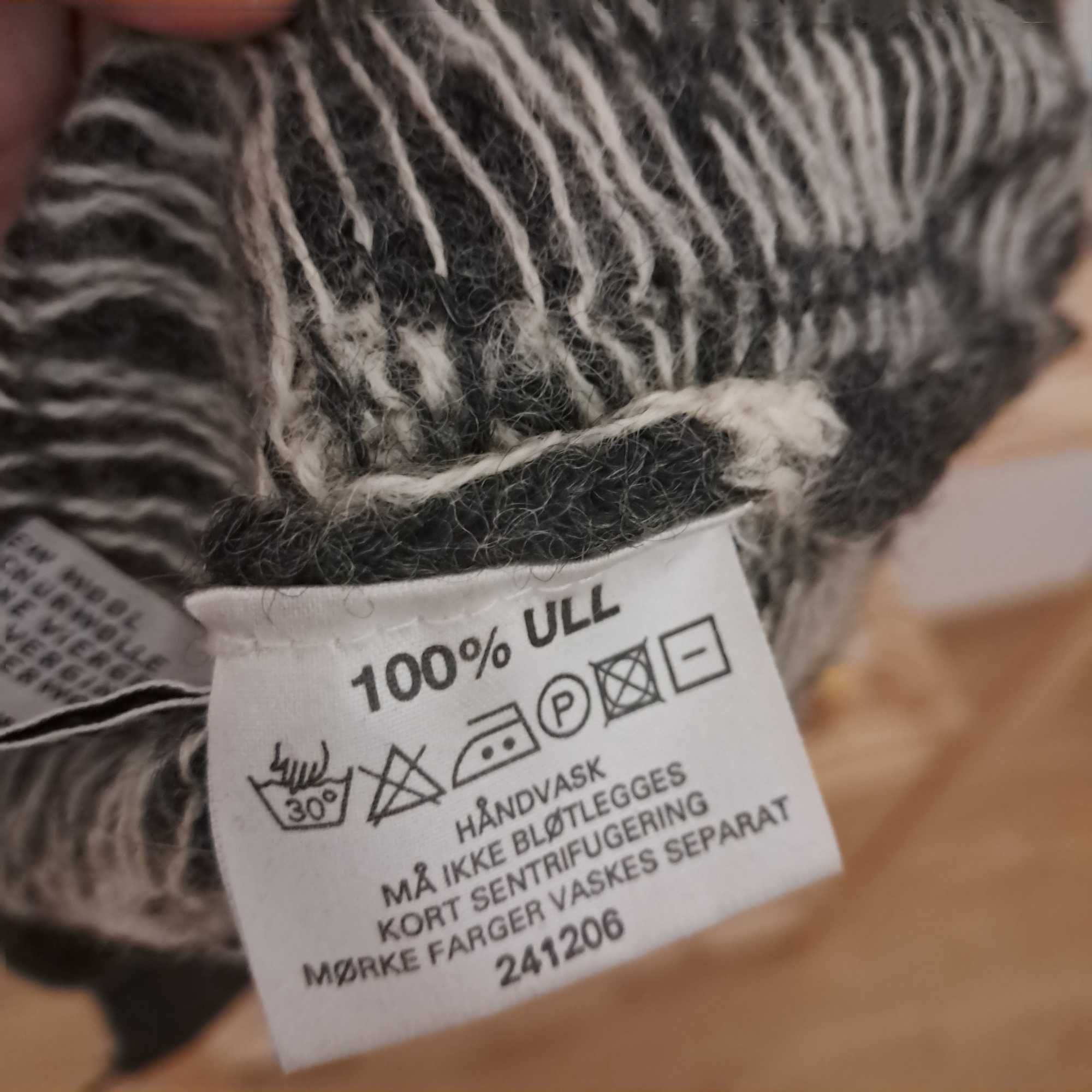 Piekny wełniany norweski vintage sweter 100% wełna unisex L