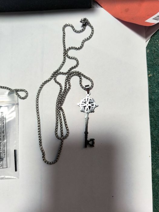 Colar de nó de bruxa em formato de chave hip hop, colar de aço inoxidá