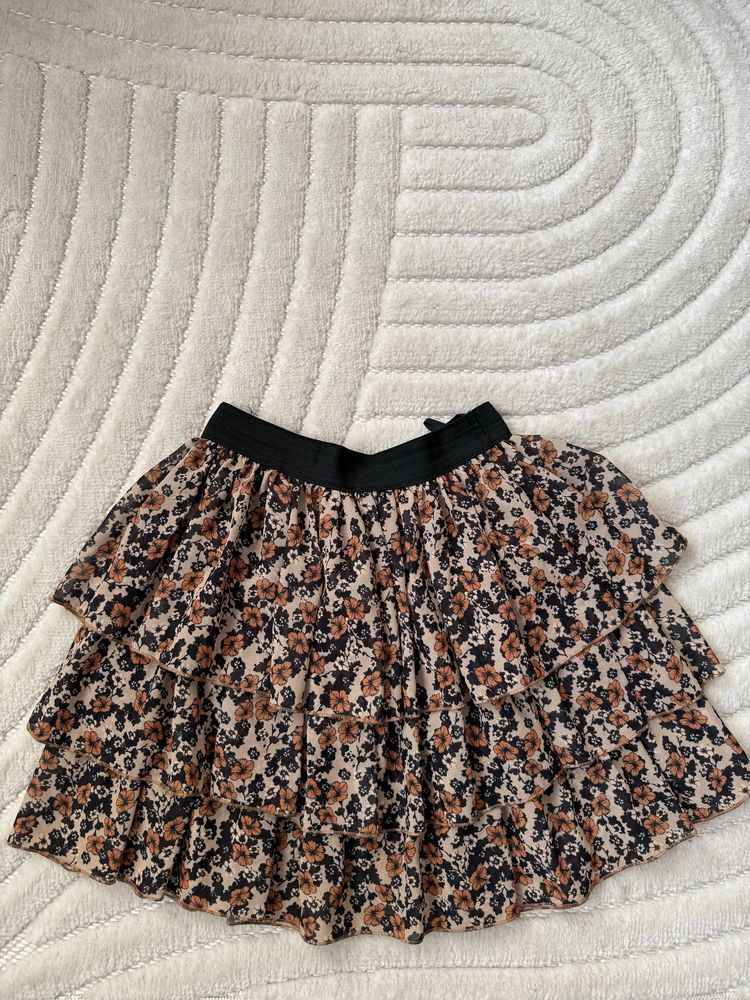 Spódniczka mini falbanki, spódniczka w kwiaty w falbanki, krótka spódn