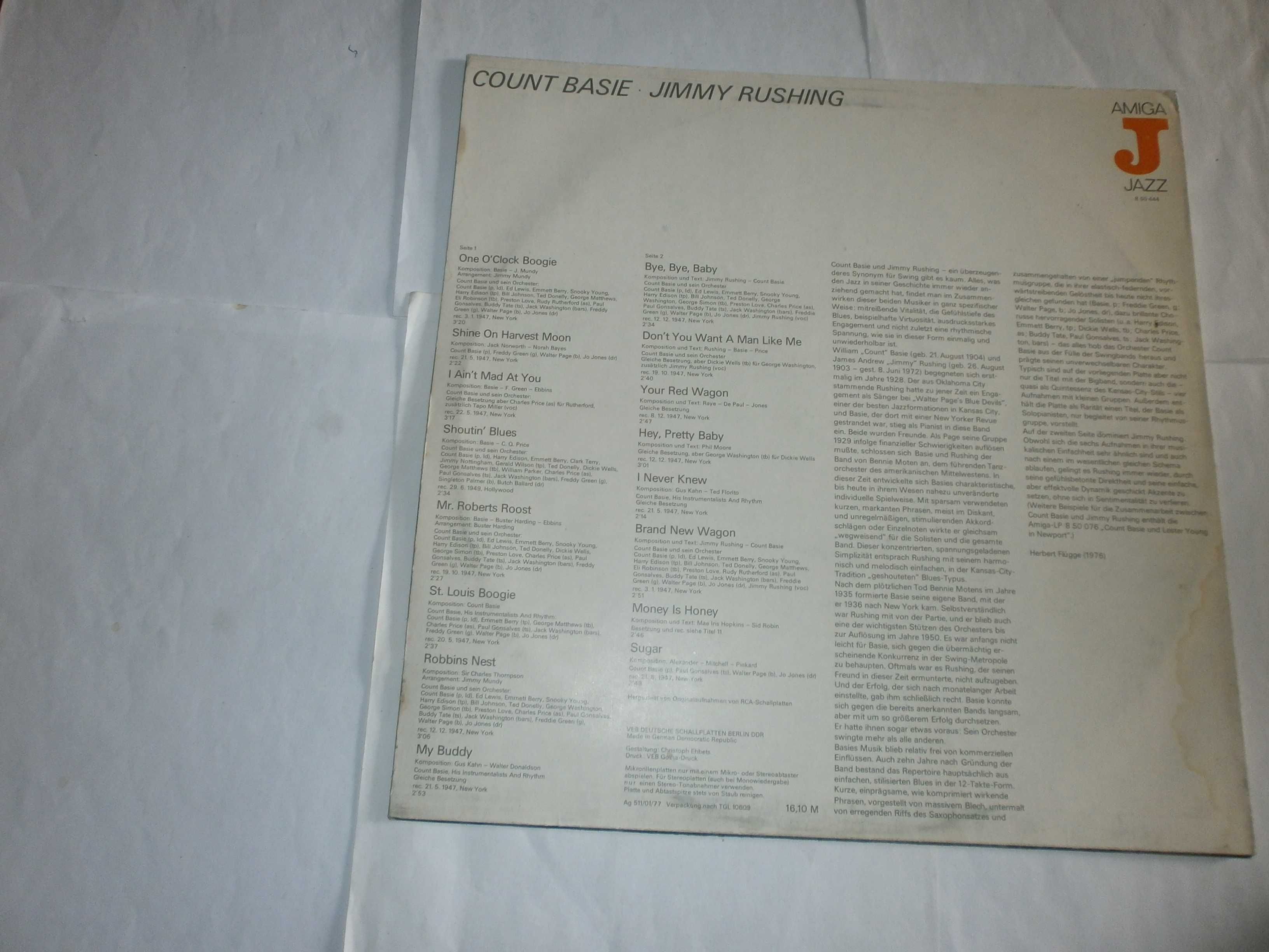 Count Basie Jimmy Rushing  Count Basie -Jimmy Rushing AMIGA – 8 50 444