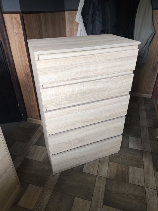Szafka komoda konsola z szufladami 70x40x111 dąb Sonoma SUPER STAN