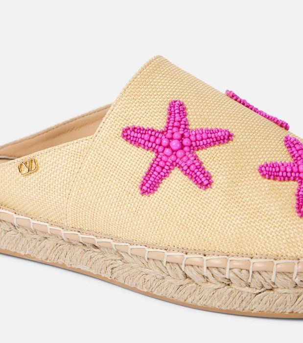 Espadryle z koralikami w kształcie rozgwiazdy