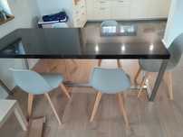 Duży stół do jadalni Czarny połysk 210x80x90