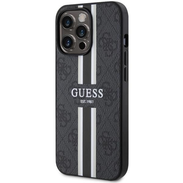 Etui Guess 4G Printed Stripes na iPhone 13 Pro - Czarne