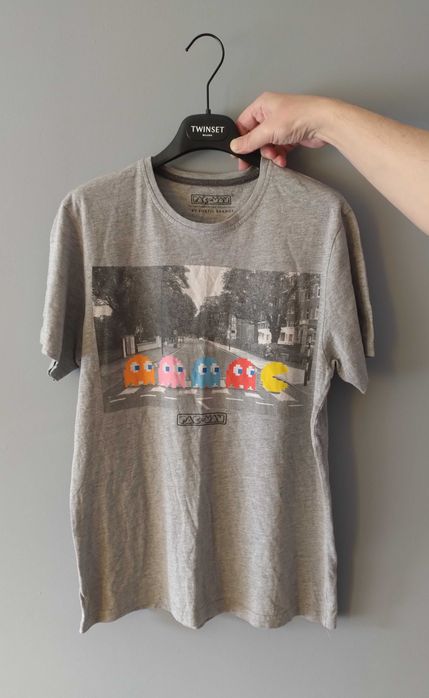 Pacman Pac-Man szara koszulka z nadrukiem t-shirt