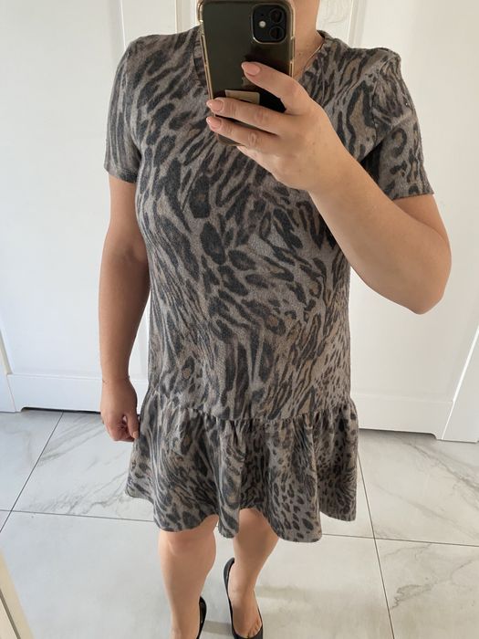 Sukienka Zara panterka falbanka