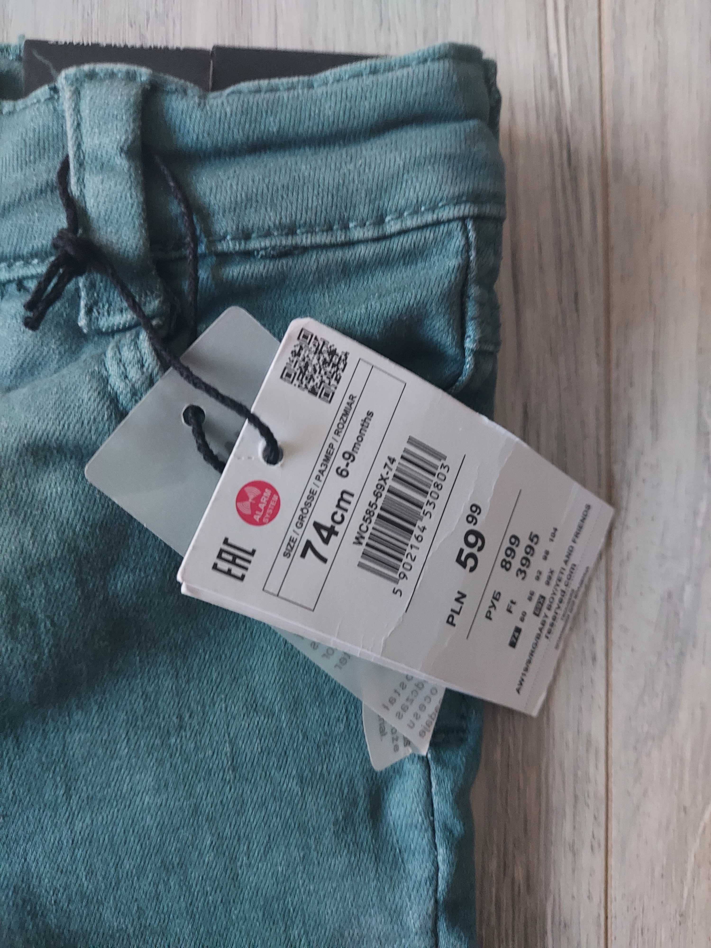 Nowe spodnie jeansowe niemowlęce Reserved r. 74, 6-9 mscy