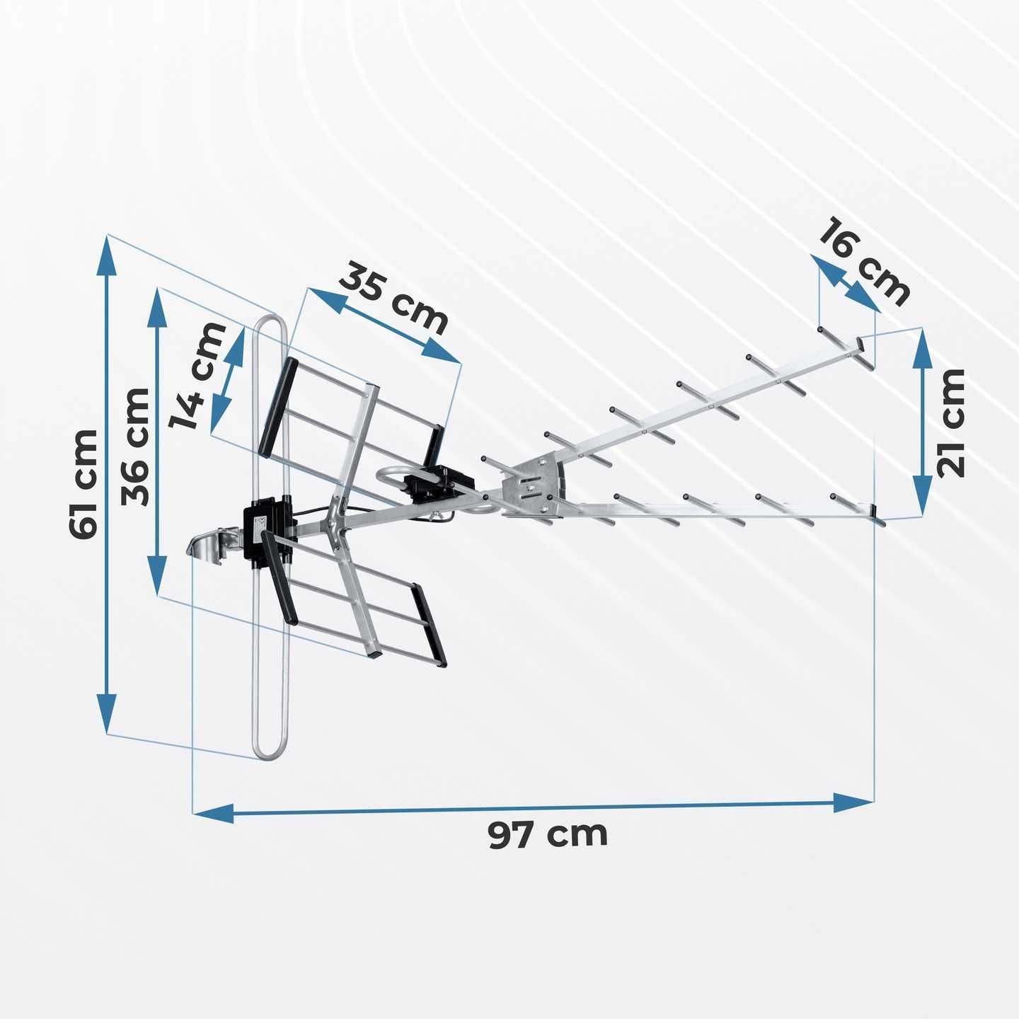 Antena zewnętrzna kierunkowa DVB-T2 Ultra HD 4K z filtrem LTE