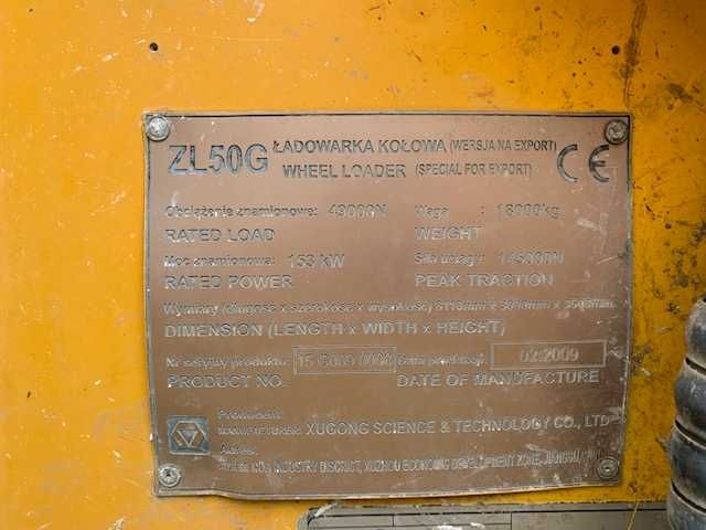 Ładowarka czołowa XCMG model ZL50