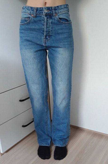 Jeansy straight niebieskie