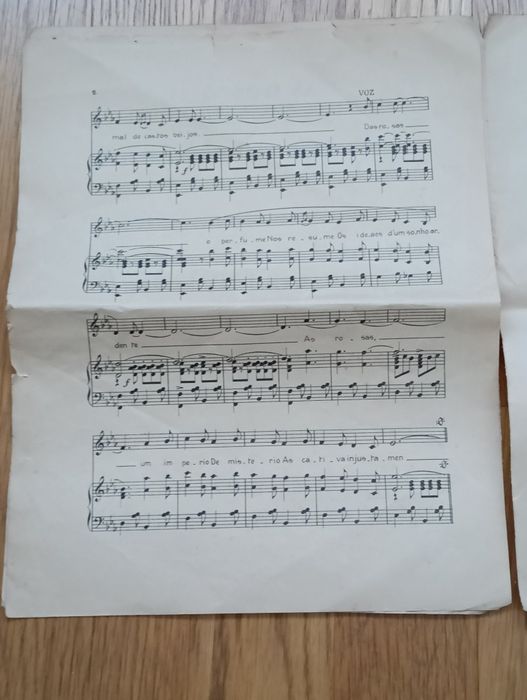 Partitura antiga  As Rosas