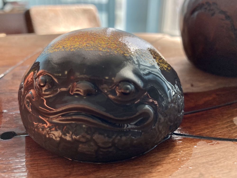 Чайна фігурка трилапа жаба  для чайної церемонії ісінська глина