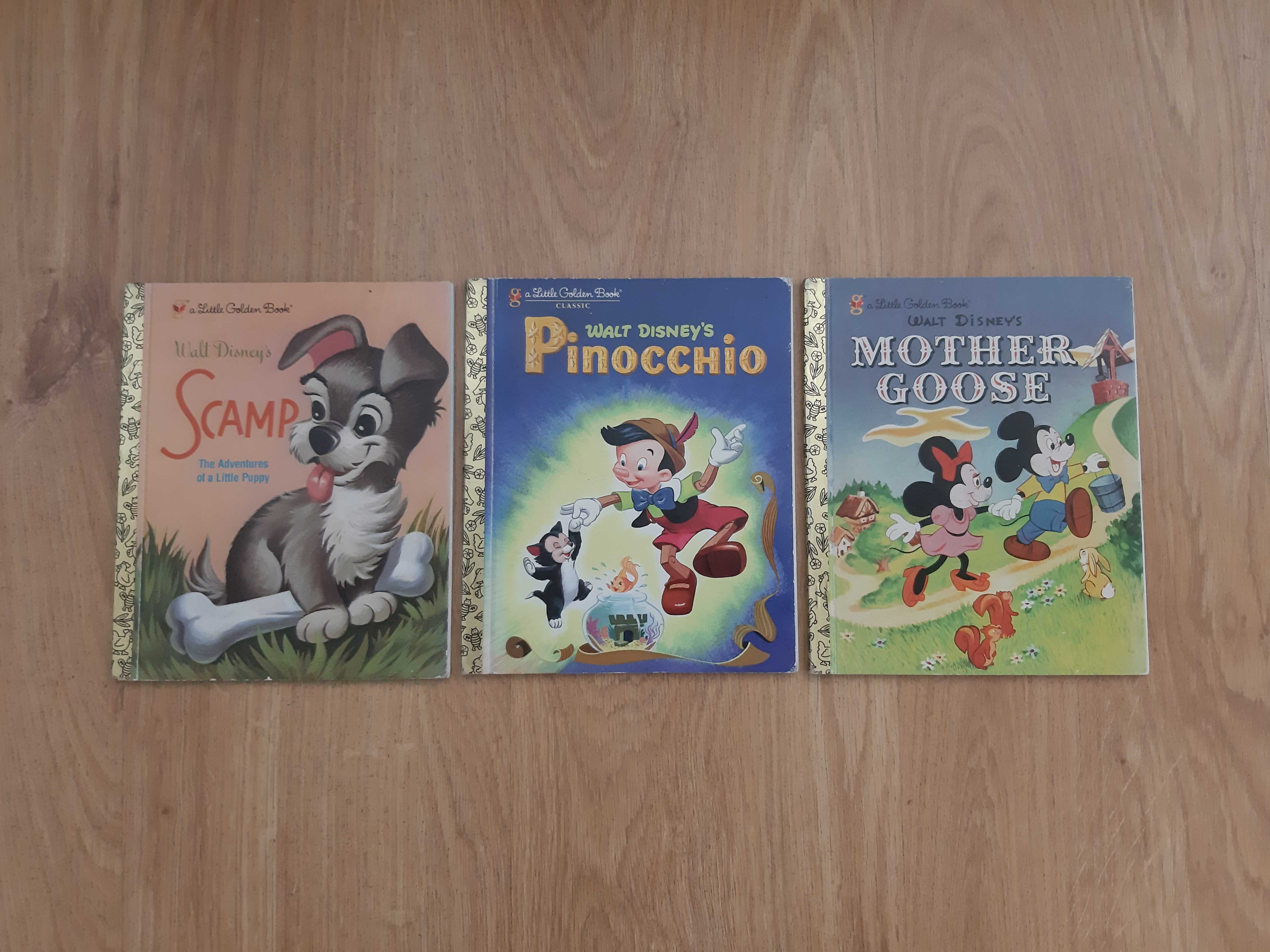A Little Golden Book kolekcja Scamp, Pinocchio, Mother Goose