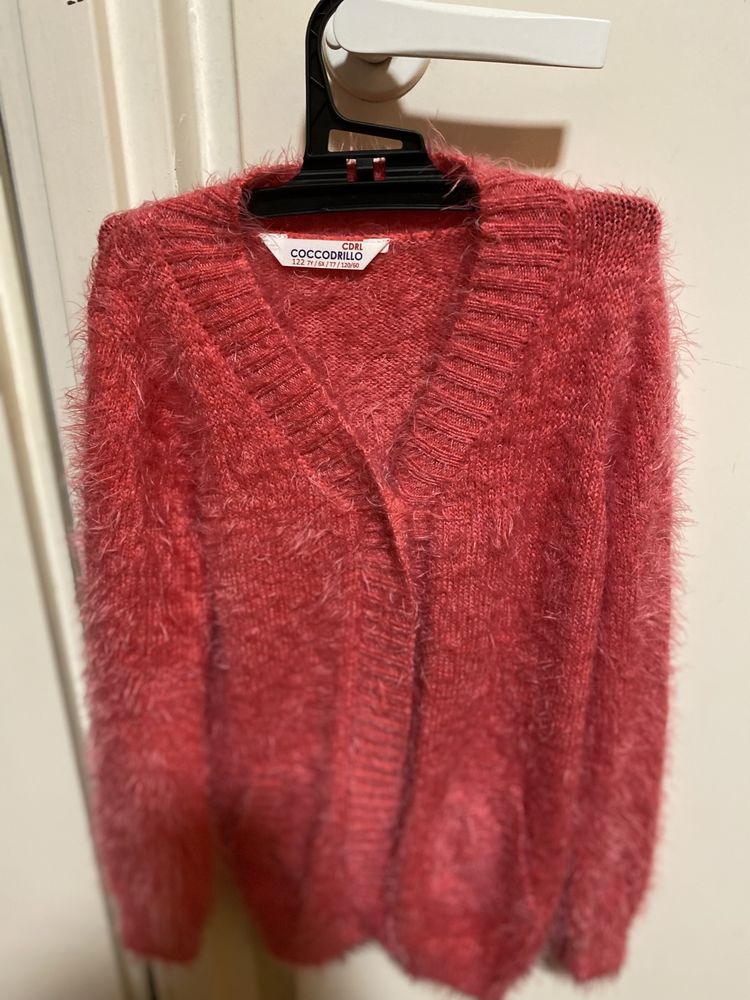Sweterek malinowo -czerwony moherowy R. 122