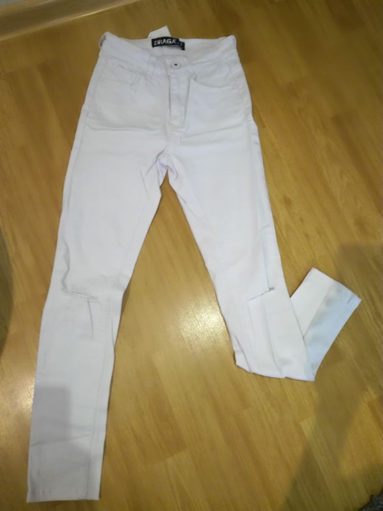 Штани джинсові білі, 25 розмір