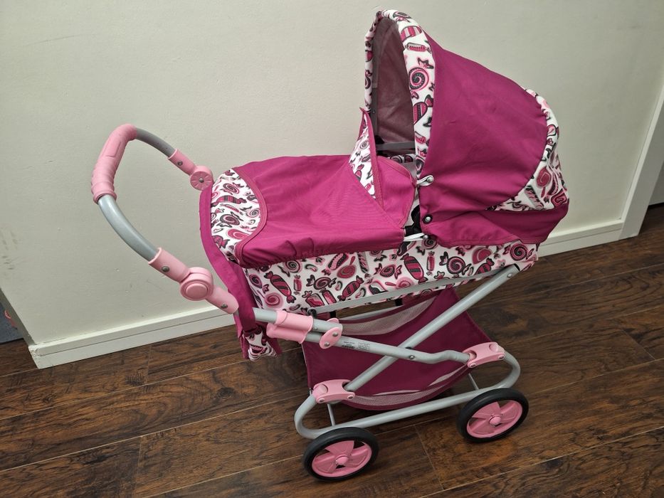 Duży wózek dla lalek gondolą składamy