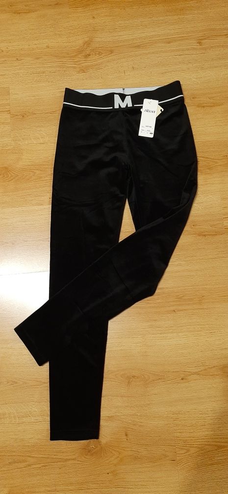 Legginsy welurowe damskie czarne rozmiar XL